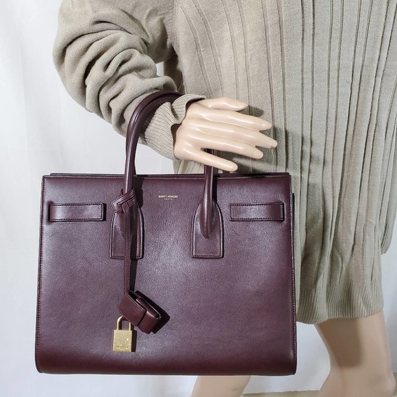 Yves Saint Laurent YSL BO Mini Sac Jour Bag Amarena Deep Purple Luxury Like NEW - Picture 10 of 11